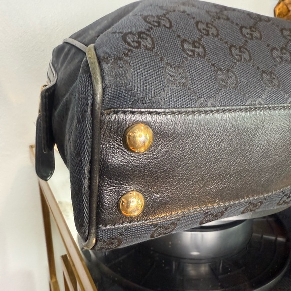 Gucci Black Canvas Shoulder Bag with GG Monogram - Picture 10 of 15